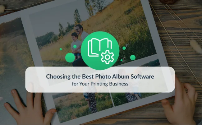 Choosing the Best Photo Album Software for Your Printing Business – hands holding an open photo album with family pictures