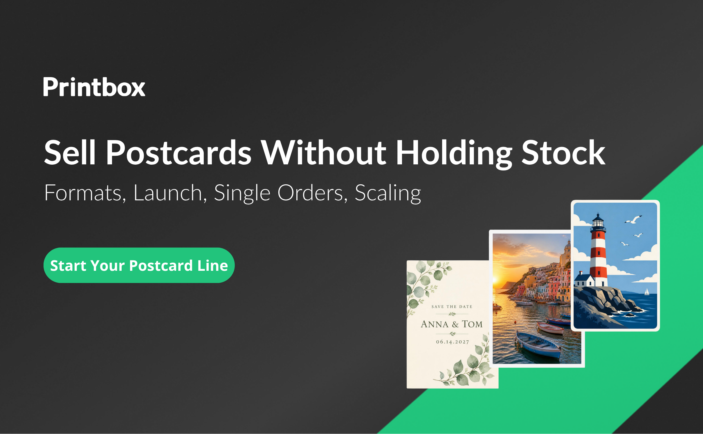 How to sell print-on-demand postcards: save the date, travel photo and illustrated lighthouse postcards