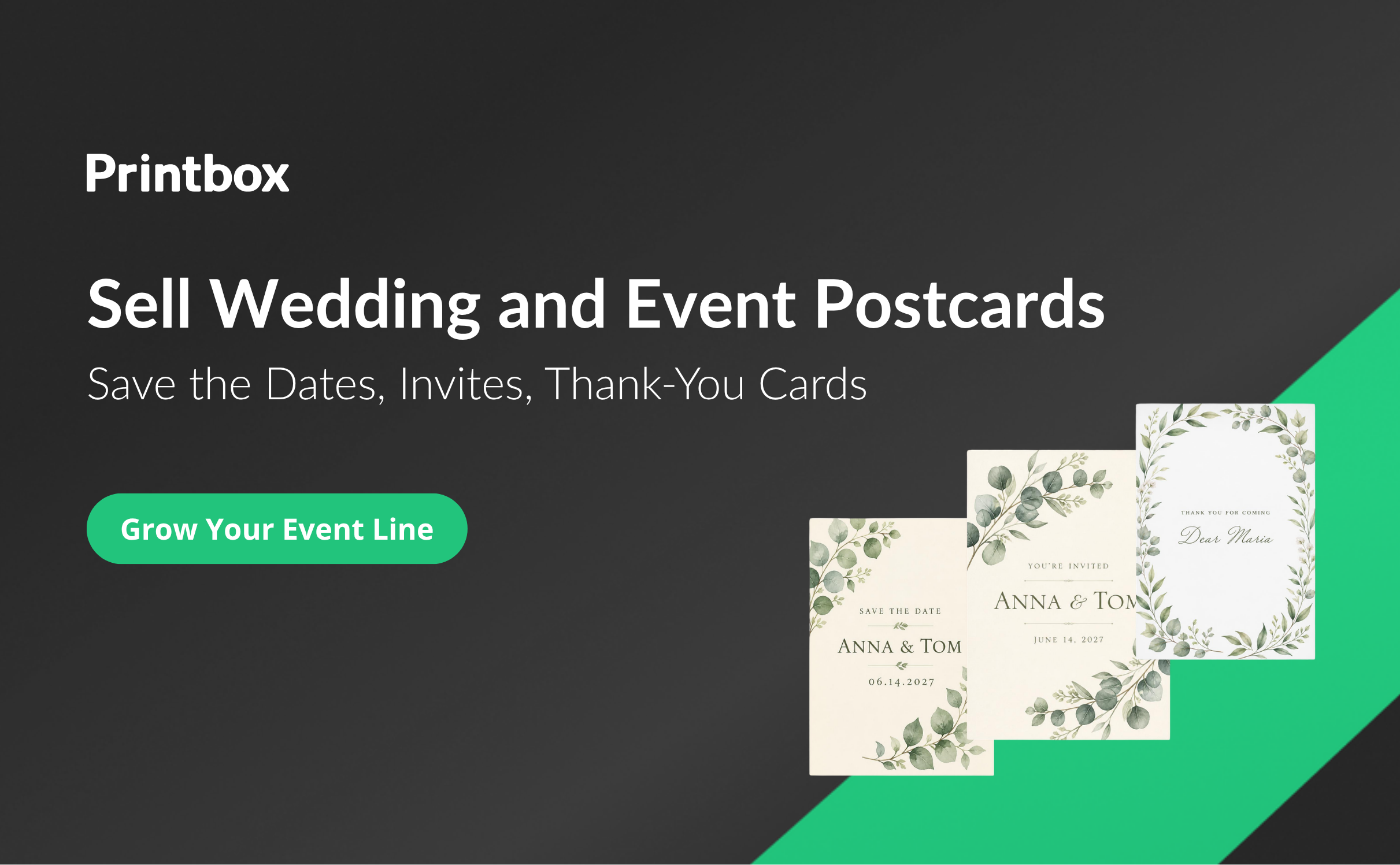 Wedding save the date, invitation and thank-you postcards