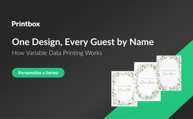 Thank-you postcards with one design personalized for Ella, Jonas and Maria
